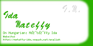 ida mateffy business card
